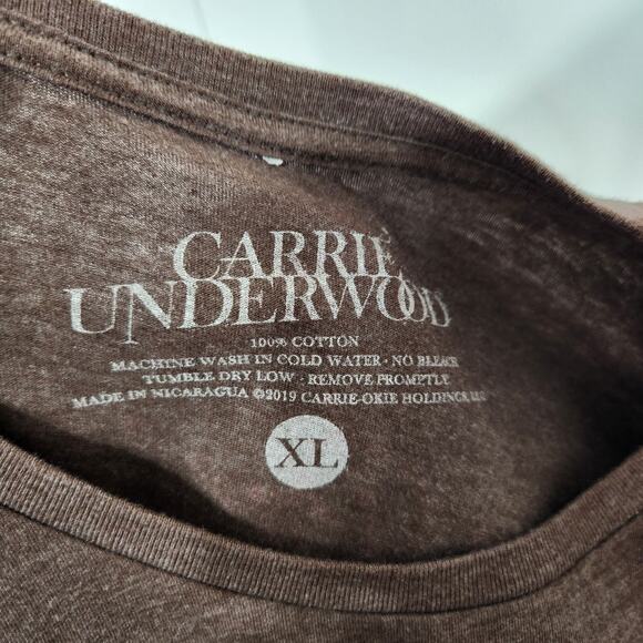 Carrie Underwood Concert T-shirt Womens Size XL The Cry Pretty 360 Tour Brown - Picture 6 of 6